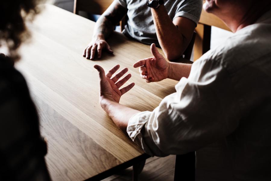 Person speaking to group